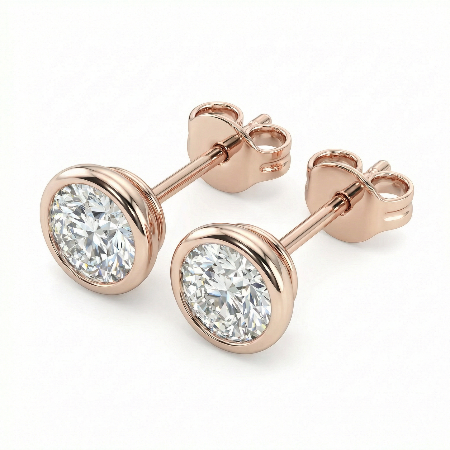 Bezel-Set Diamond Earrings