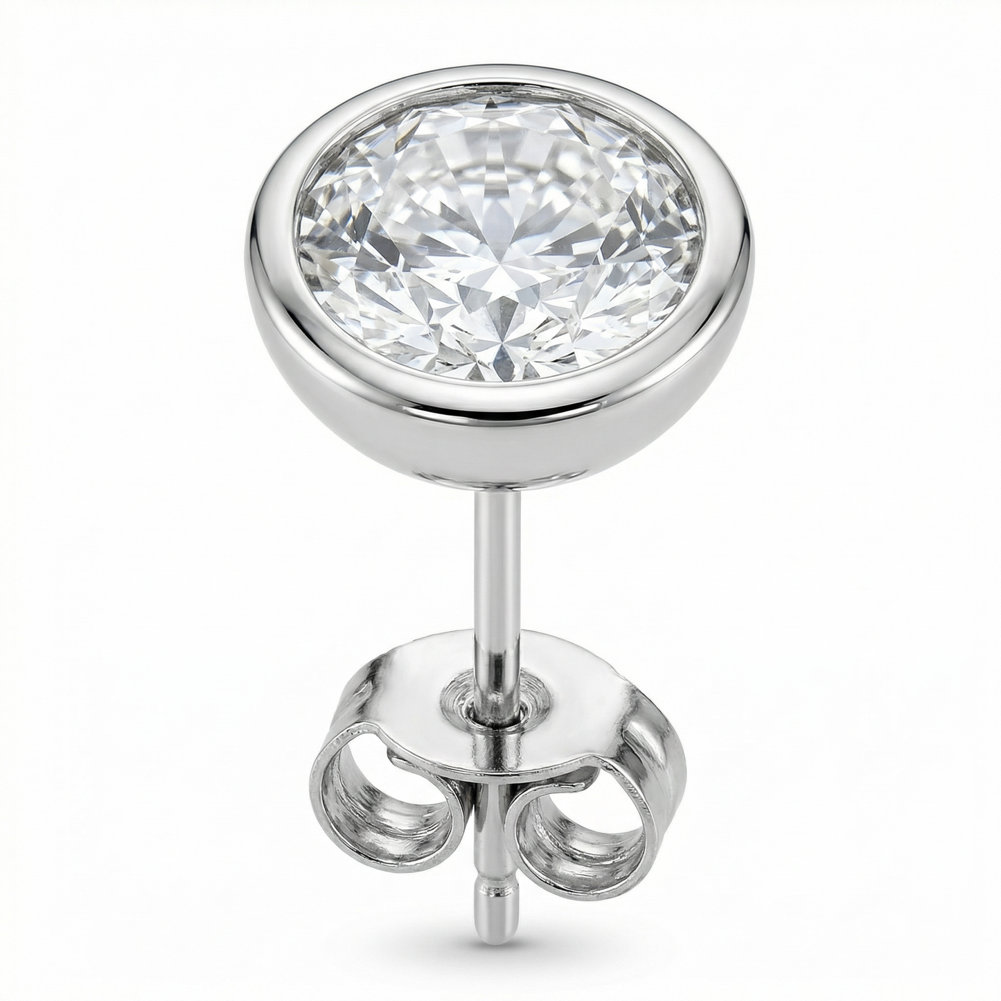 Bezel-Set Diamond Earrings