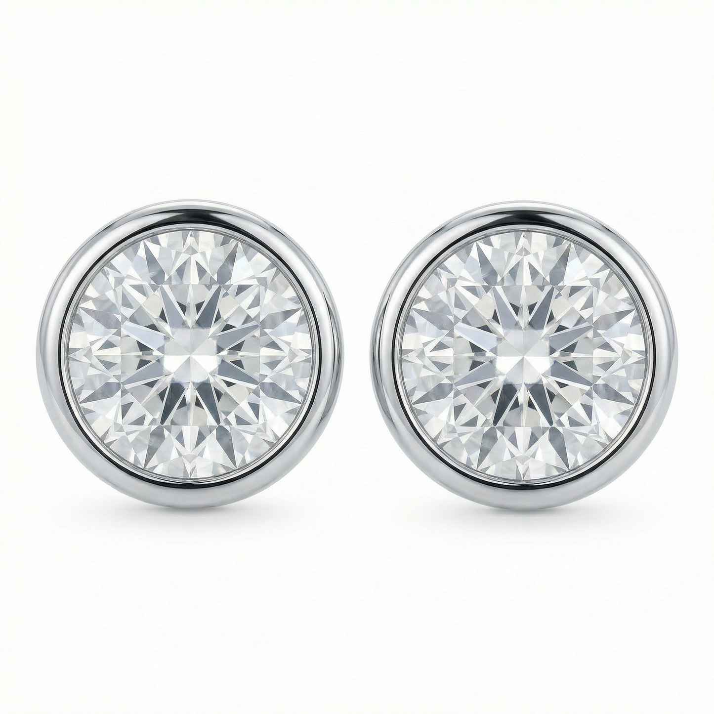 Bezel-Set Diamond Earrings