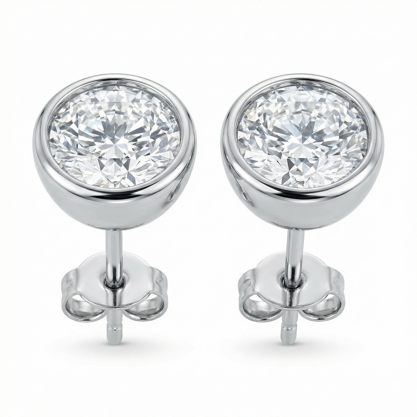 Bezel-Set Diamond Earrings