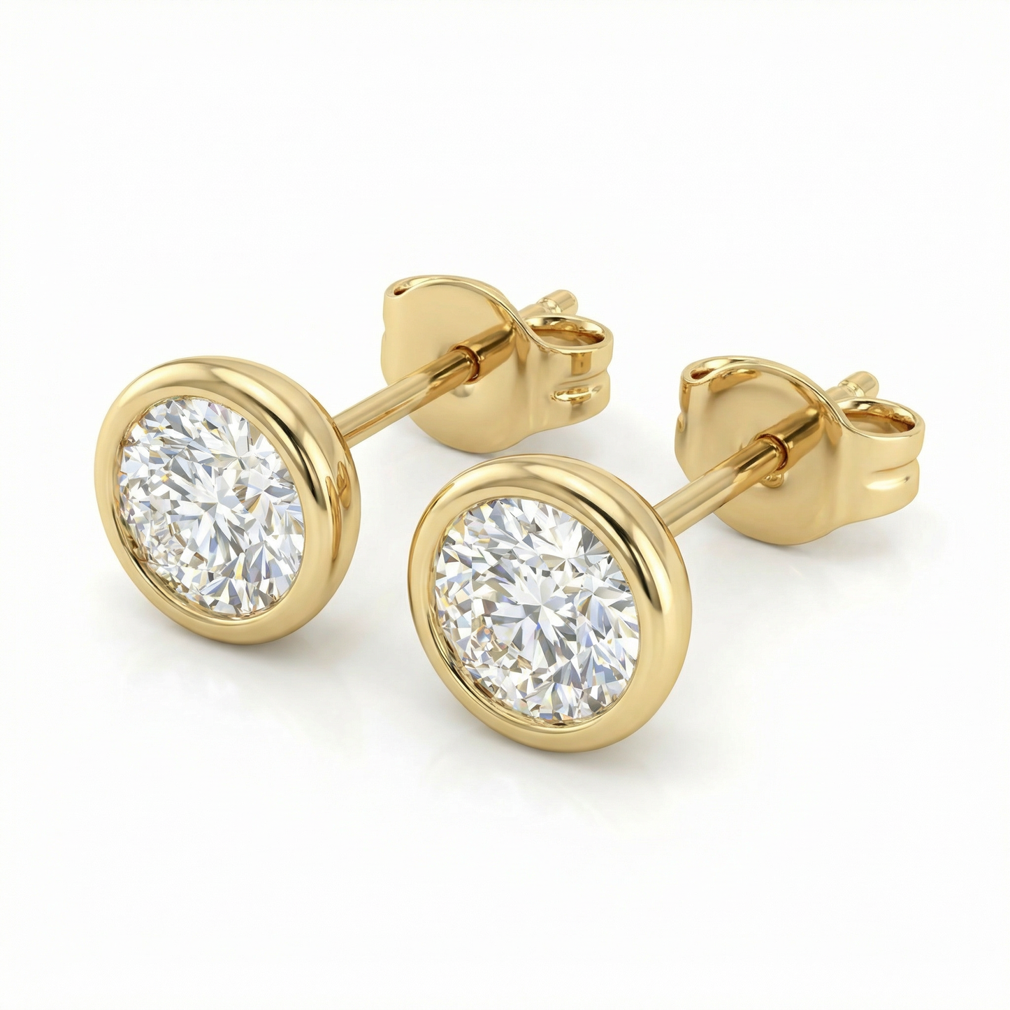 Bezel-Set Diamond Earrings