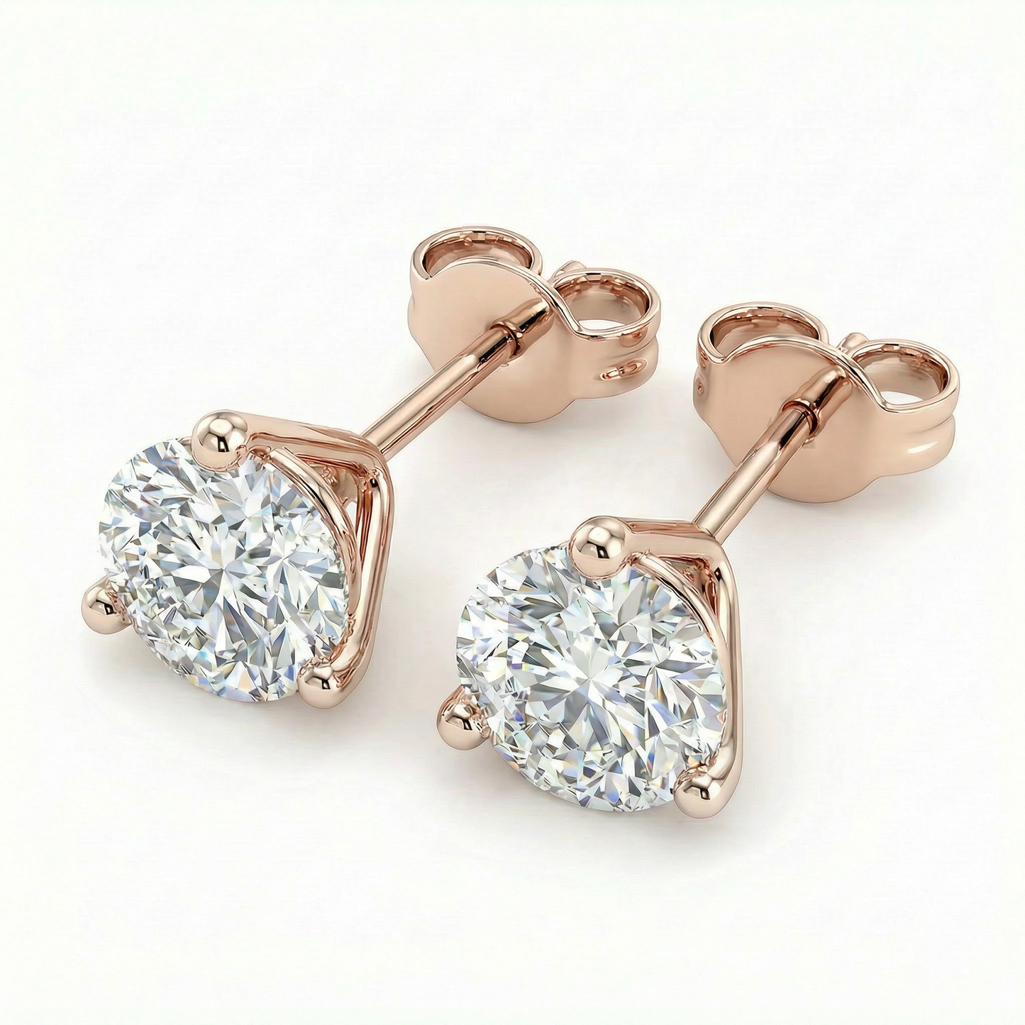 3-Prong Solitaire Diamond Earrings