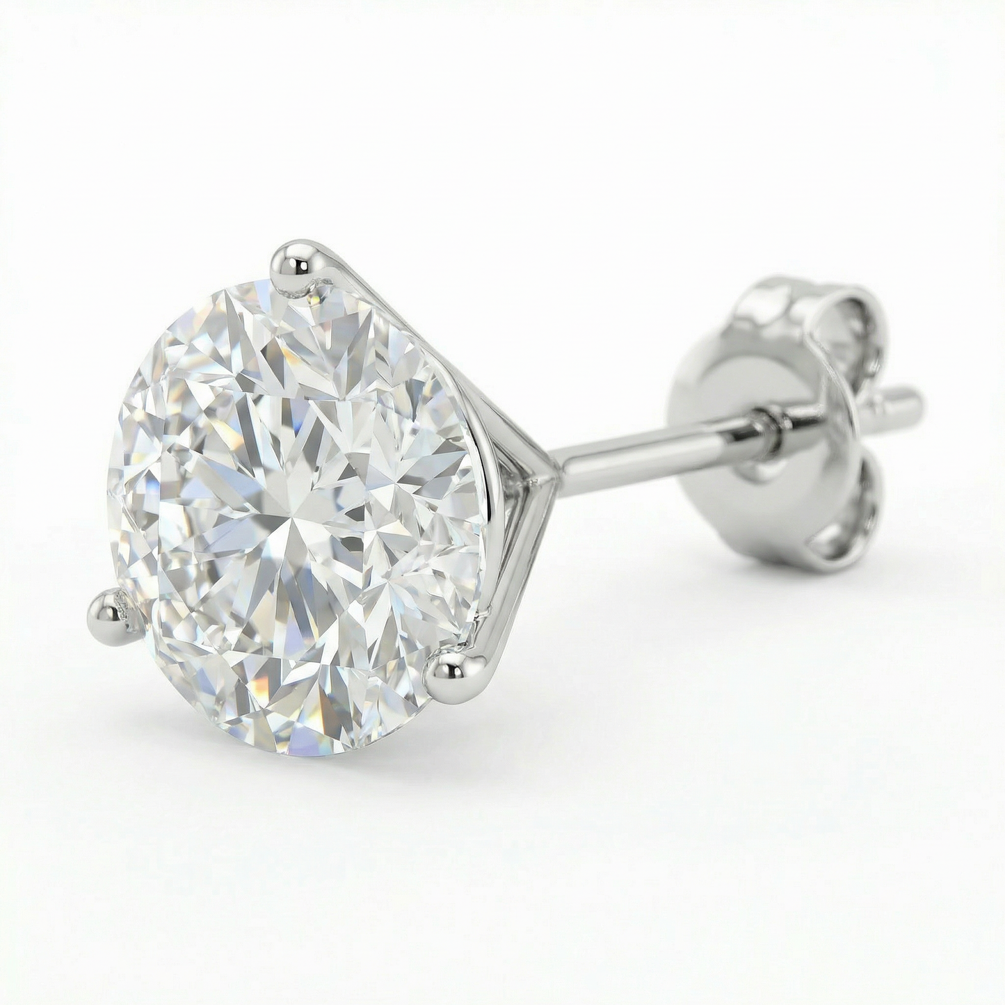3-Prong Solitaire Diamond Earrings