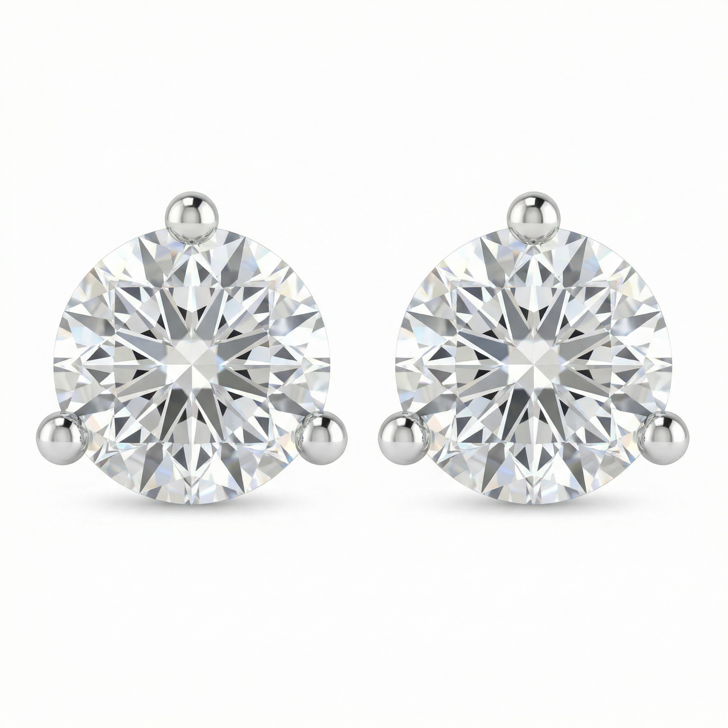 3-Prong Solitaire Diamond Earrings