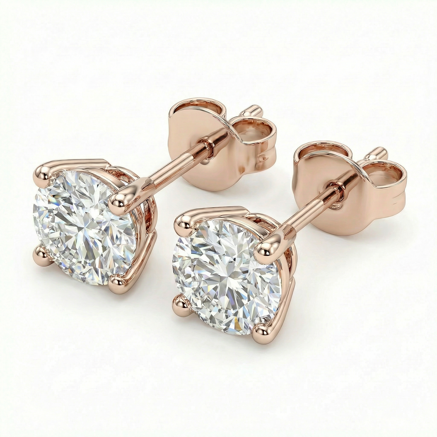 4-Prong Solitaire Diamond Earrings